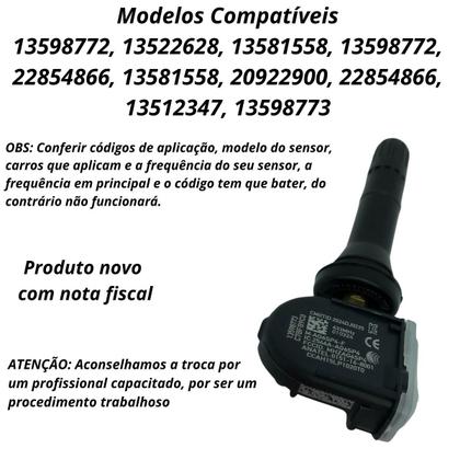 Imagem de Sensor de pressão de pneu tpms 13598773 GM 433 MHz Onix Cobalt S10 Cruze Prisma Spin Trailblazer