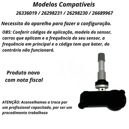 Imagem de Sensor de pressão de pneu tpms 26689967 GM 433 MHz onix premier e plus e tracker modelo cinza metálico