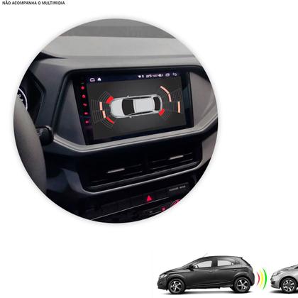 Imagem de Sensor de Ré 6 Pontos Preto Fosco KX3 para Multimídia Android Universal