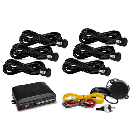 Imagem de Sensor de Ré 6 Pontos Preto Fosco KX3 para Multimídia Android Universal