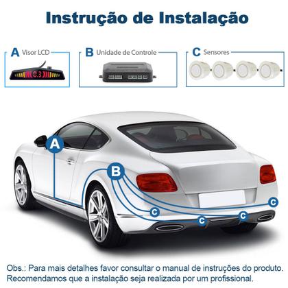 Imagem de Sensor de Ré Estacionamento Branco Pérola Perolado Aviso Sonoro Chevrolet Agile 2010 2011