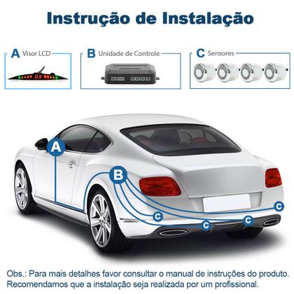 Imagem de Sensor de Ré Estacionamento Prata Cromado Aviso Sonoro Suzuki Swift 1998 1999 2000 2001