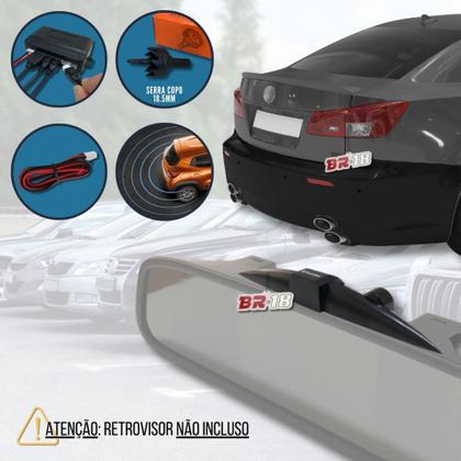 Imagem de Sensor De Ré Estacionamento Preto Fosco Renault Kwid Visor Slim Led