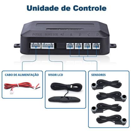 Imagem de Sensor de Ré OEM Preto S10 2007 2008 2009 2010 2011 Padrão Fábrica Medida Distância