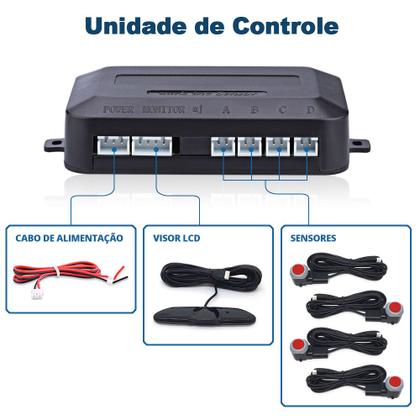 Imagem de Sensor de Ré OEM Vermelho New Fiesta 2015 2016 2017 2018 Padrão Fábrica Medida Distância