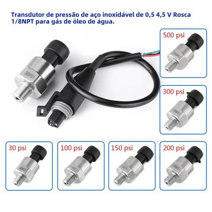 Imagem de Sensor De Remetente De Transdutor De Pressão De Rosca 1/8NPT De Aço Inoxidável Para Óleo Combustível