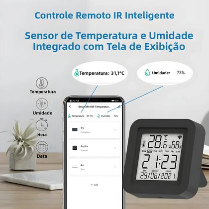 Imagem de Sensor De Temperatura E Umidade Inteligente Com Controle Remoto WiFi IR Compatível Com Alexa, Google
