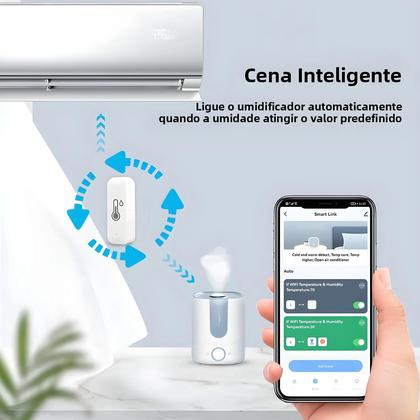 Imagem de Sensor De Temperatura E Umidade Inteligente Tuya Zigbee Wifi, Termômetro Alimentado Por Bateria,
