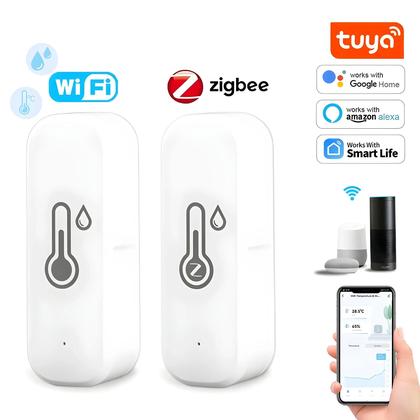 Imagem de Sensor De Temperatura E Umidade Inteligente Tuya Zigbee Wifi, Termômetro Alimentado Por Bateria,