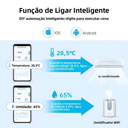 Imagem de Sensor De Temperatura E Umidade Inteligente Tuya Zigbee Wifi, Termômetro Alimentado Por Bateria,