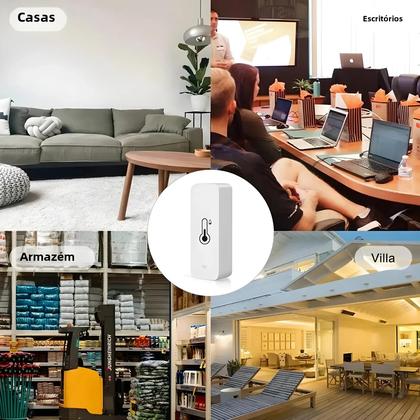 Imagem de Sensor De Temperatura E Umidade Inteligente WiFi, Alimentado Por Bateria, Funciona Com Alexa, Google