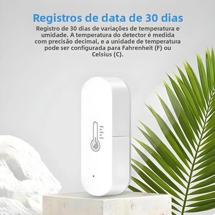Imagem de Sensor De Temperatura E Umidade Inteligente ZigBee Com Bateria, Controle Por APP, Termômetro E