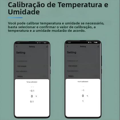 Imagem de Sensor De Temperatura E Umidade Sem Fio Inteligente Mini Termômetro Higrômetro Bluetooth 2 Peças