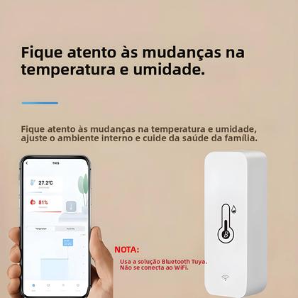 Imagem de Sensor De Temperatura E Umidade Sem Fio Inteligente Mini Termômetro Higrômetro Bluetooth 2 Peças