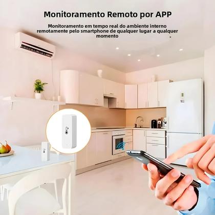 Imagem de Sensor De Temperatura E Umidade Tuya Zigbee Com Bateria, Controle Remoto Por APP, Controle Por Voz