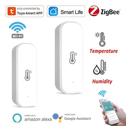 Imagem de Sensor De Temperatura E Umidade Tuya Zigbee Com Bateria, Controle Remoto Por APP, Controle Por Voz