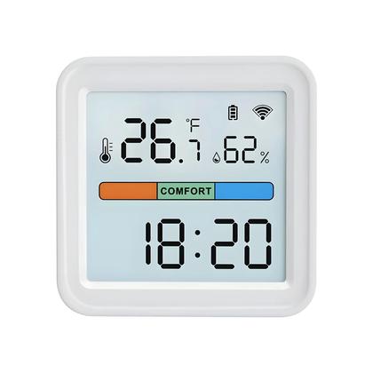 Imagem de Sensor De Temperatura E Umidade WiFi Inteligente Com Tela LCD Higrômetro Termômetro Alexa Google