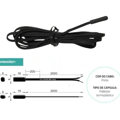 Imagem de Sensor de Temperatura SB41 NTC Preto 2m Full Gauge