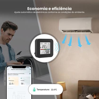 Imagem de Sensor De Temperatura Wifi Inteligente Controle IR Umidade