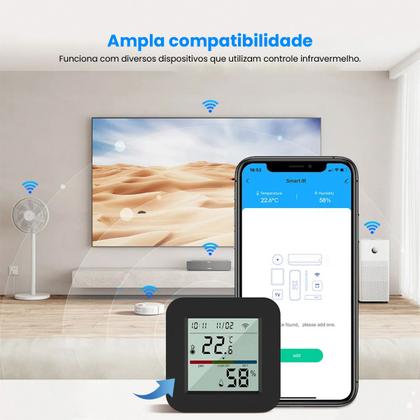 Imagem de Sensor De Temperatura Wifi Inteligente Controle IR Umidade