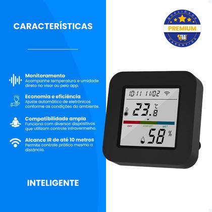 Imagem de Sensor De Temperatura Wifi Inteligente Controle IR Umidade