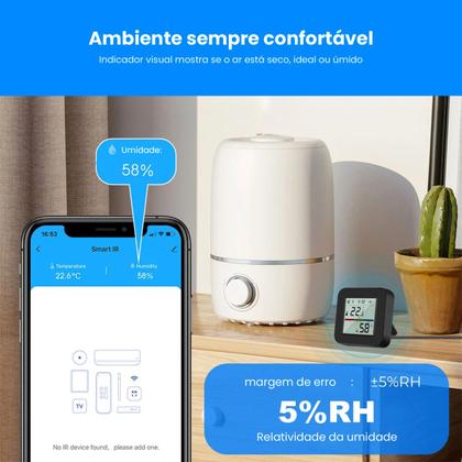 Imagem de Sensor De Temperatura Wifi Inteligente Controle IR Umidade