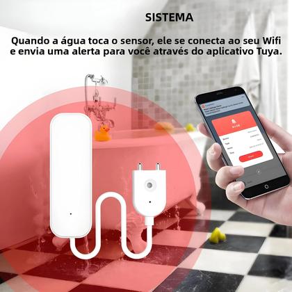 Imagem de Sensor De Vazamento De Água Inteligente WiFi Zigbee Tuya Detector De Inundação Alarme De