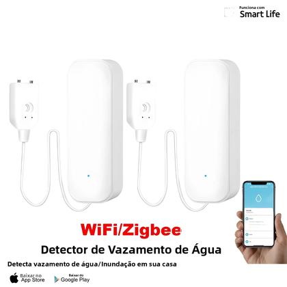 Imagem de Sensor De Vazamento De Água Inteligente WiFi Zigbee Tuya Detector De Inundação Alarme De