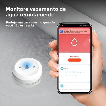 Imagem de Sensor De Vazamento De Água Inteligente ZigBee Alarme De Inundação Compatível Com Tuya Controle