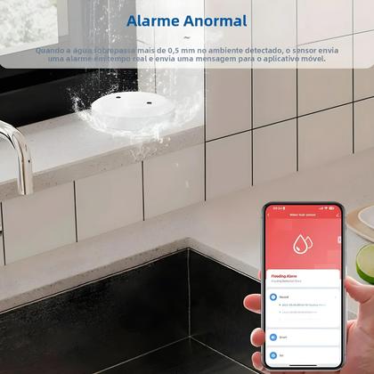 Imagem de Sensor De Vazamento De Água Inteligente ZigBee Alarme De Inundação Compatível Com Tuya Controle
