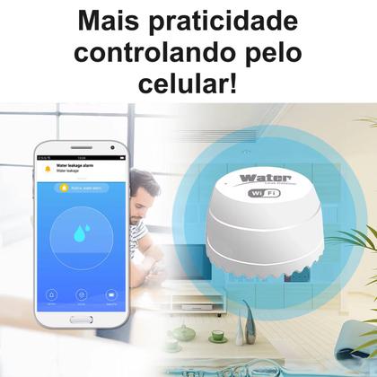 Imagem de Sensor De Vazamento Wifi Detector Inteligente Inundação Ofa