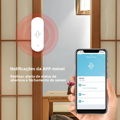 Imagem de Sensor De Vibração WiFi Tuya Detecção Sensível Alertas Inteligentes Compatível Com Alexa Google Home