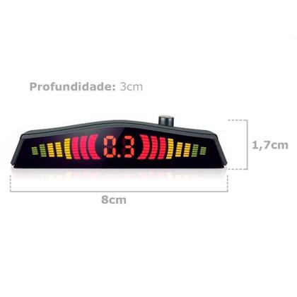 Imagem de Sensor Estacionamento 4 Pontos Vermelho Display Led Sinal Sonoro Vermelho