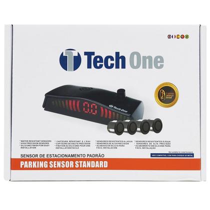 Imagem de Sensor Estacionamento 4 Pontos Vermelho Display Led Sinal Sonoro Vermelho