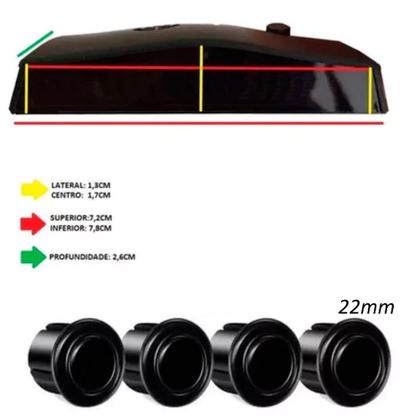 Imagem de Sensor Estacionamento 4 Sensores Ré 22mm Display Led Cor Preto