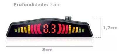 Imagem de Sensor Estacionamento Prata Ré 4 Sensores Display Cores Tech One