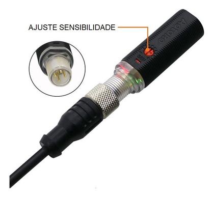 Imagem de SENSOR FOT. DIFUSO M18 ER18A-D50B4 NA+NF PNP 10-30Vdc CABO 2m 4 fios - Sn 100 a 500mm - AOTORO