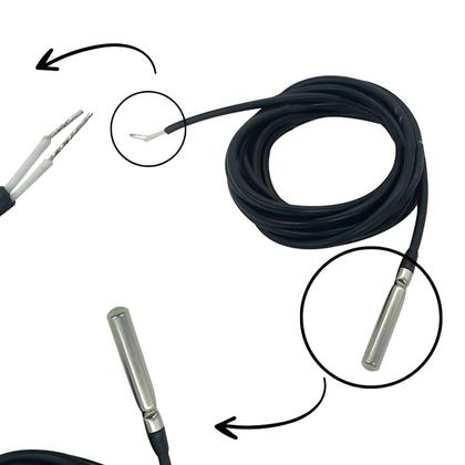 Imagem de Sensor Full Gauge SB19 Ponta Inox 10K 2,5M Preto