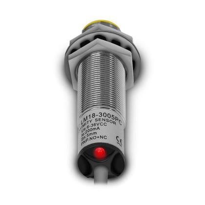 Imagem de Sensor Indutivo Cabo LM18-3005PC Faceado 18mm 6Vcc à 36Vcc PNP / NA + NF Sibratec