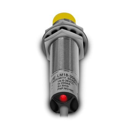 Imagem de Sensor Indutivo Cabo LM18-3008PC Não Faceado 18mm 6Vcc à 36Vcc PNP / NA + NF Sibratec