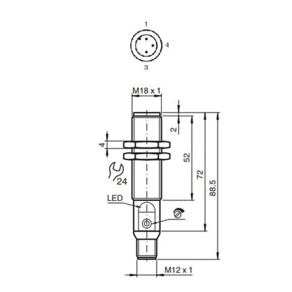 Imagem de Sensor Indutivo Pepperl Fuchs CBB8-18GK75-E2-V1 PNP 8mm