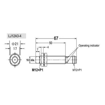 Imagem de Sensor Indutivo Proximidade Faceado M12 Npn 3 Fios Na Cabo E