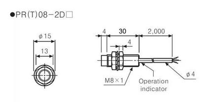 Imagem de Sensor Indutivo PRT08- 2DO M8 Na 24-220V Autonics
