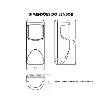 Imagem de Sensor Infravermelho Smart Slim RF PPA Sem Fio 12mts 110 20Kg