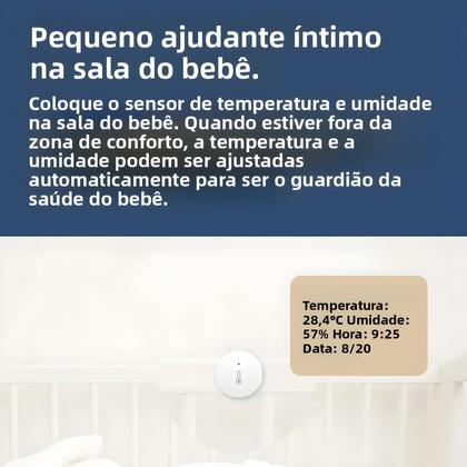 Imagem de Sensor Inteligente De Temperatura E Umidade Interna Haozee Zigbee Para Assistente Doméstico