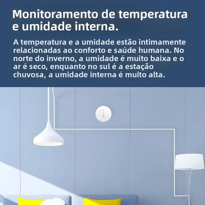 Imagem de Sensor Inteligente De Temperatura E Umidade Interna Haozee Zigbee Para Assistente Doméstico