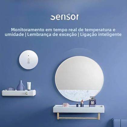Imagem de Sensor Inteligente De Temperatura E Umidade Interna Haozee Zigbee Para Assistente Doméstico