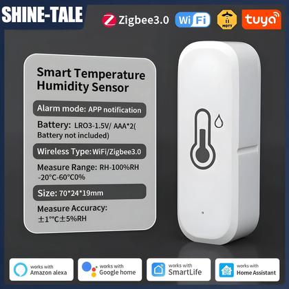 Imagem de Sensor Inteligente De Temperatura E Umidade WiFi Zigbee Controle Remoto Aplicativo Alerta Alexa