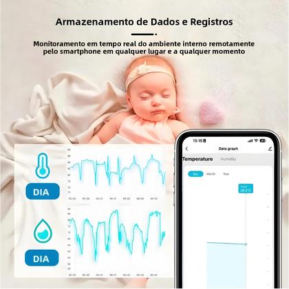 Imagem de Sensor Inteligente De Temperatura E Umidade WiFi Zigbee Controle Remoto Aplicativo Alerta Alexa