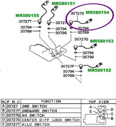 Imagem de Sensor Interruptor Tracao 4X4 Pajero Triton Dakar 2000 2018